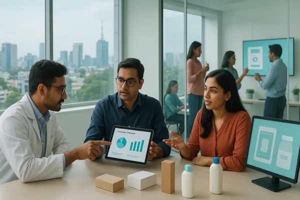 “Consumer testing different product prototypes in a retail simulation environment”