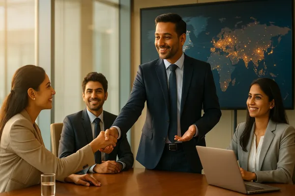 “Brand managers and research analysts reviewing brand tracking data in a strategy session”